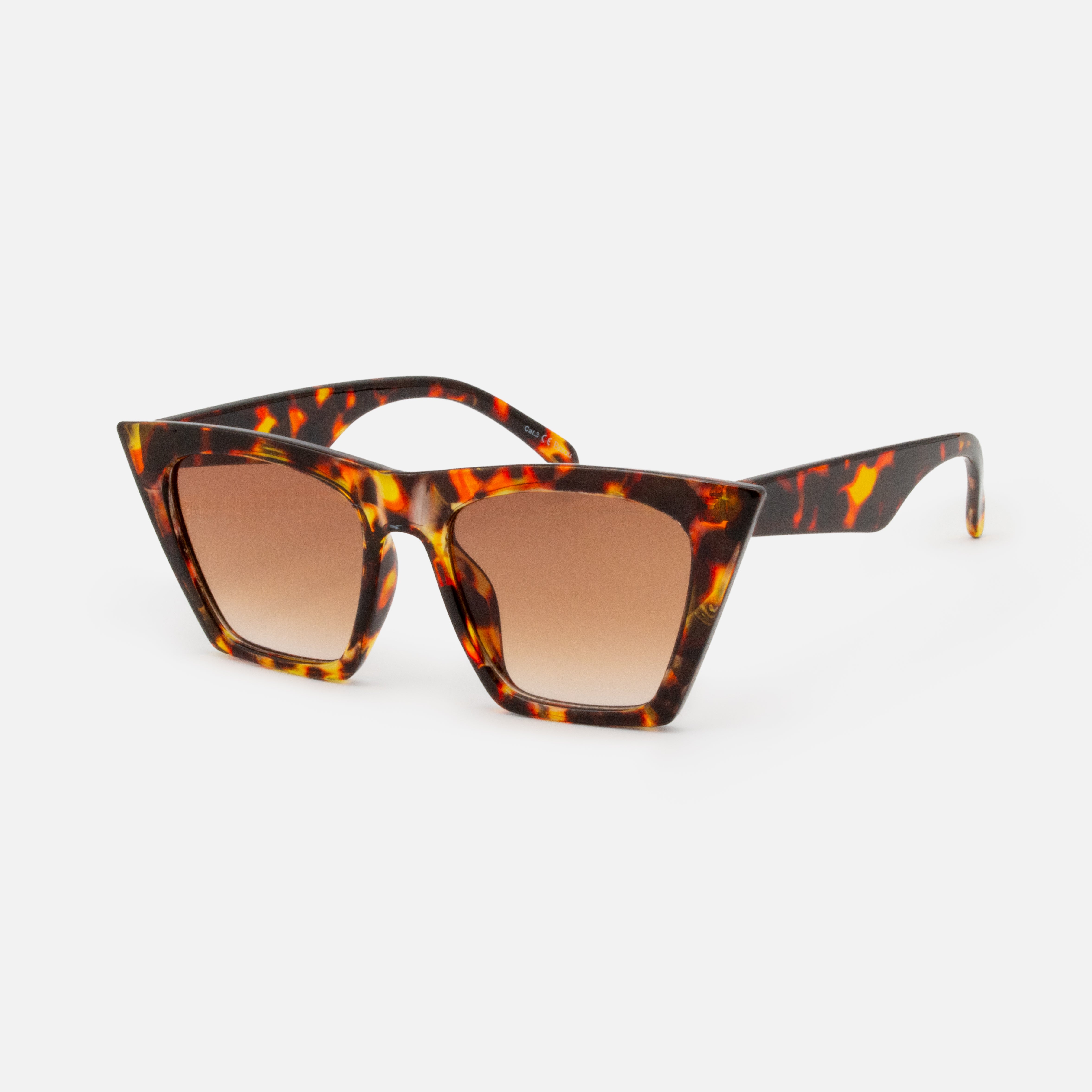 Tortoise angular cat-eye sunglasses