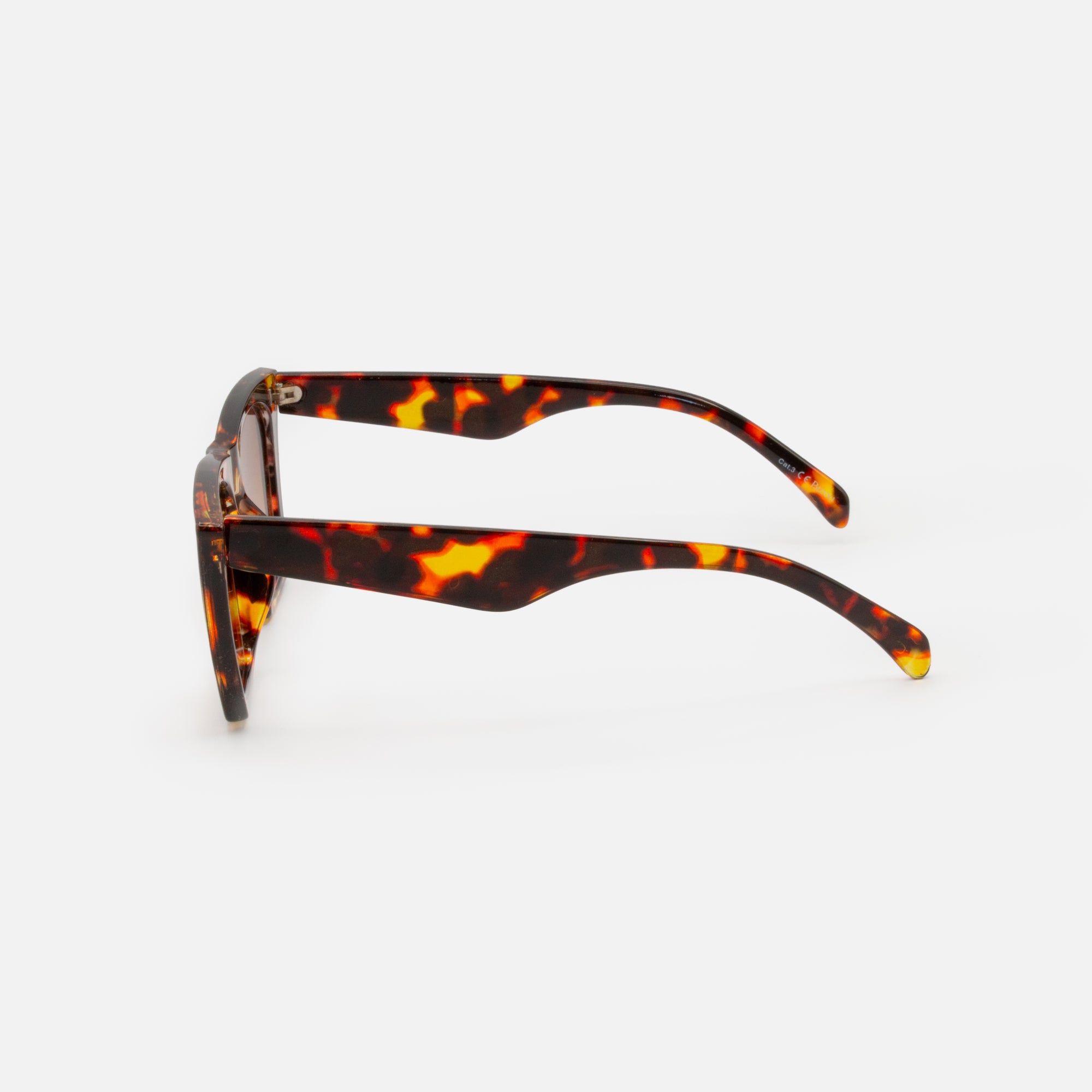 Tortoise angular cat-eye sunglasses