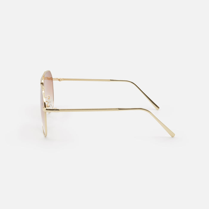 Lunettes de soleil aviateur dorées avec verres pâles