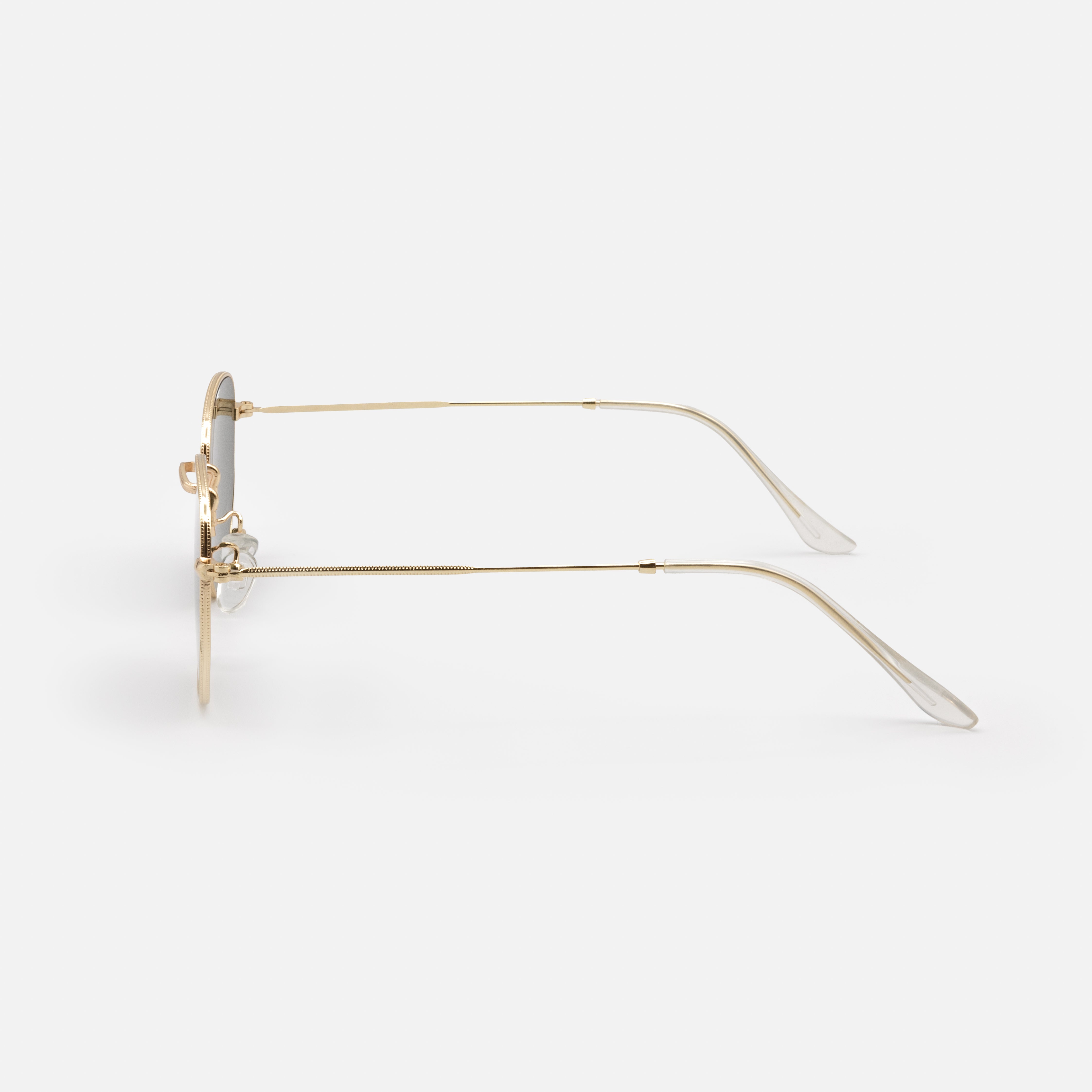 Gold sunglasses with green lenses