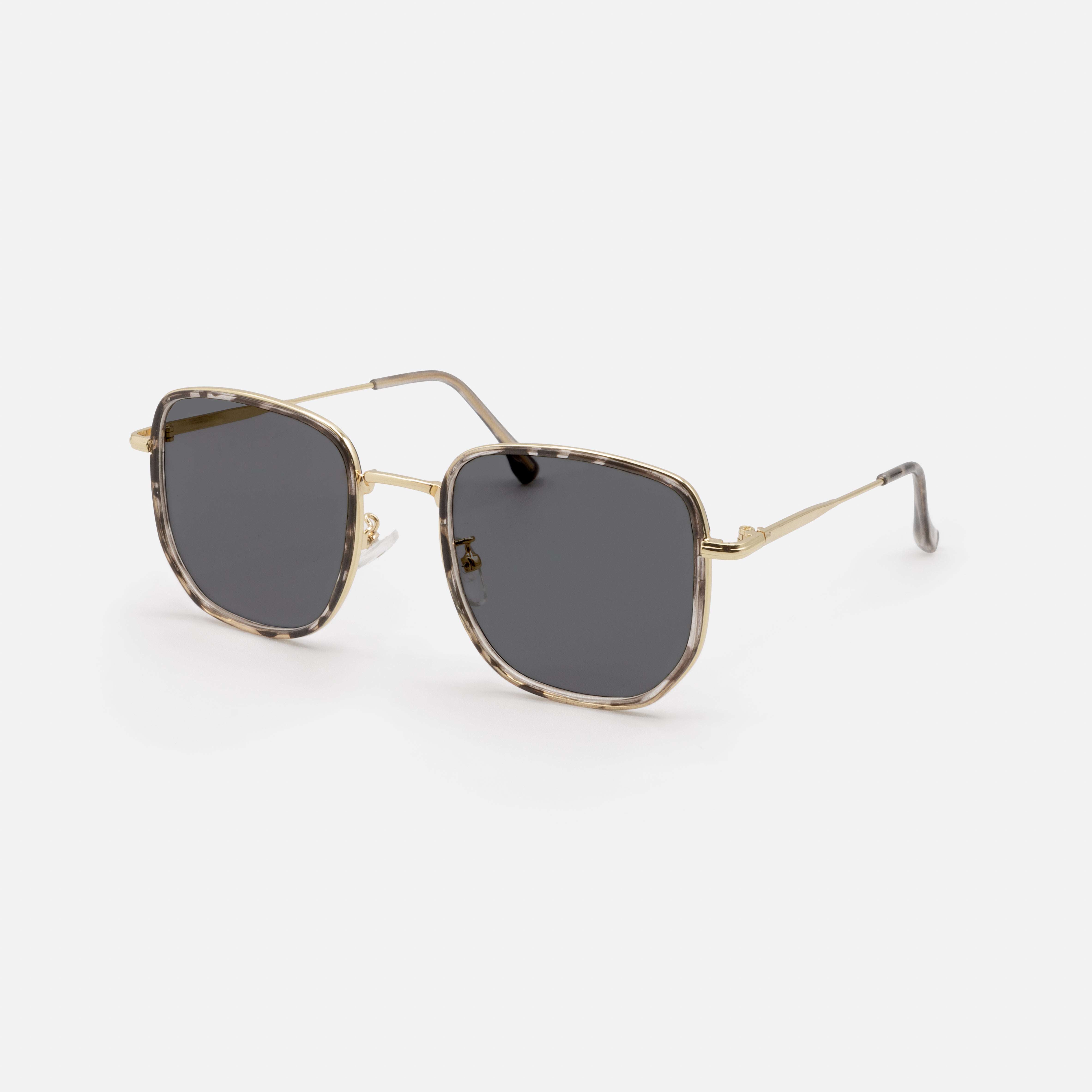 Tortoiseshell sunglasses with dark lenses