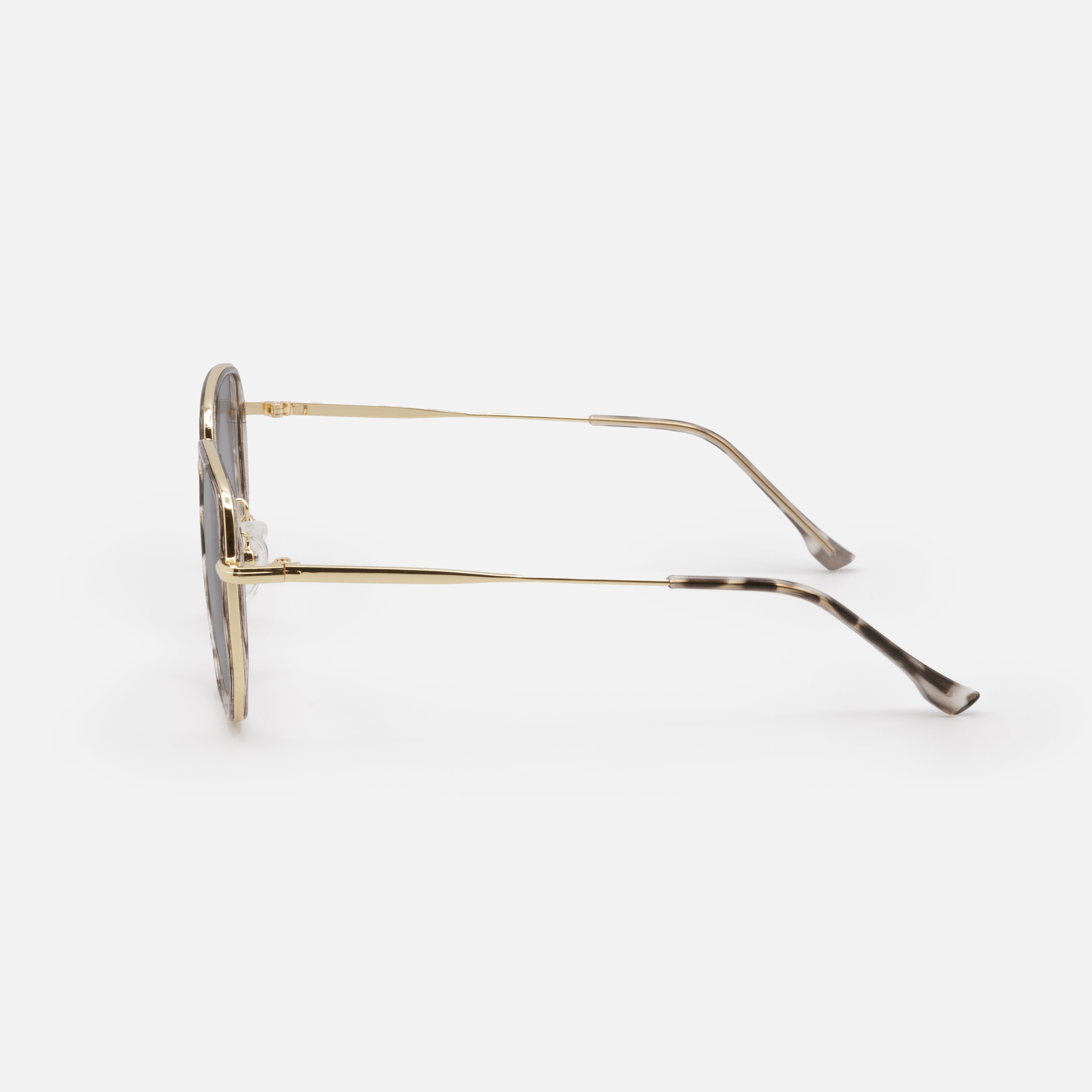 Tortoiseshell sunglasses with dark lenses