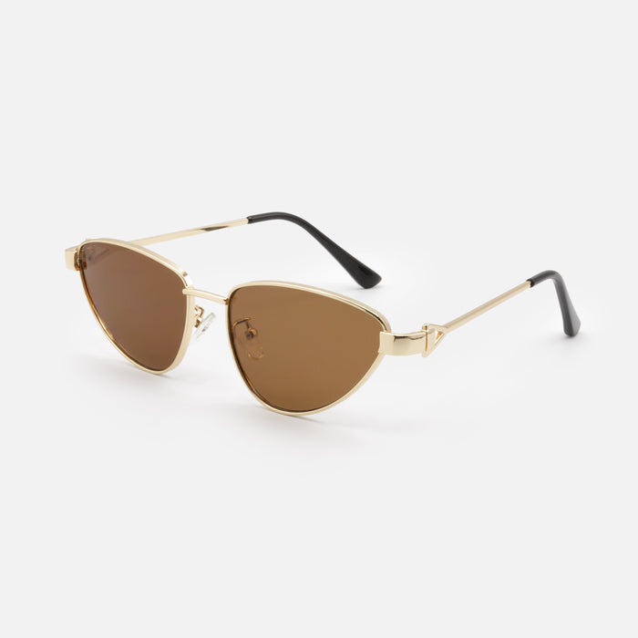 Lunettes de soleil dorées avec verres bruns