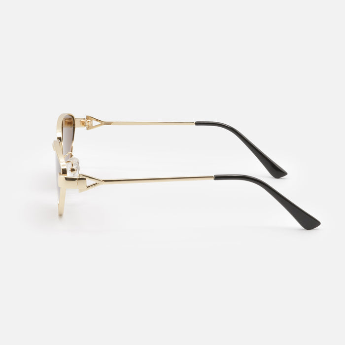 Lunettes de soleil dorées avec verres bruns