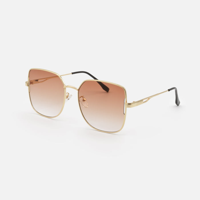 Lunettes de soleil dorées avec verres pâles