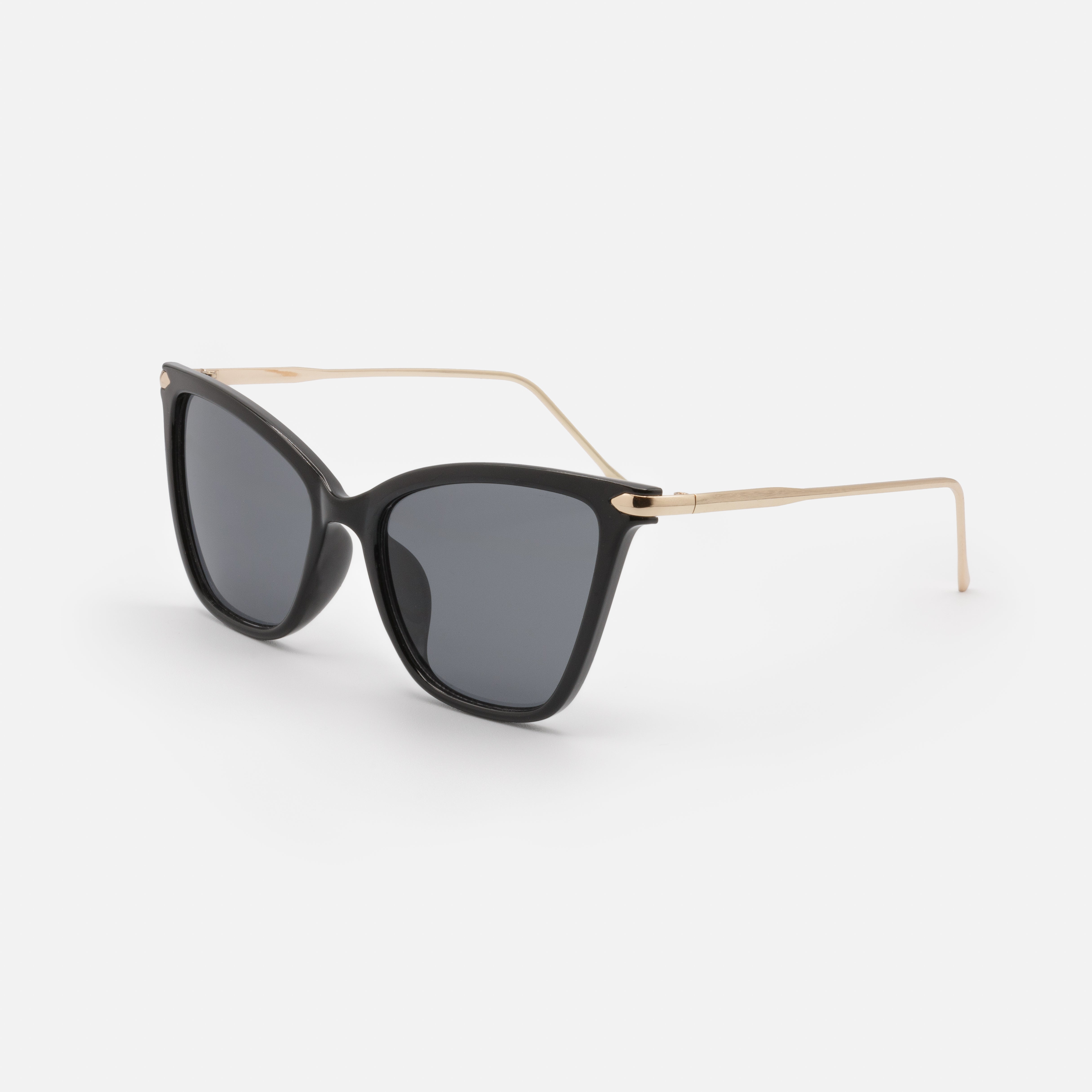 Black and gold sunglasses with dark lenses