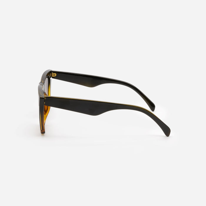 Lunettes de soleil noires et écaille tortue avec verres bruns