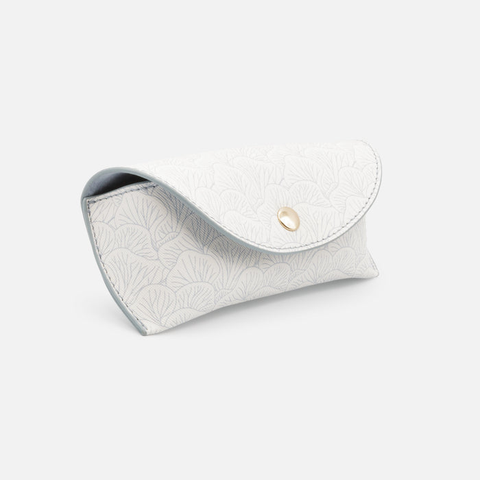 Étui à lunettes de soleil souple à motif coraux bleus