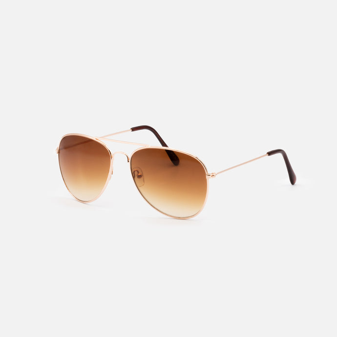 Lunettes de soleil aviateur dorées