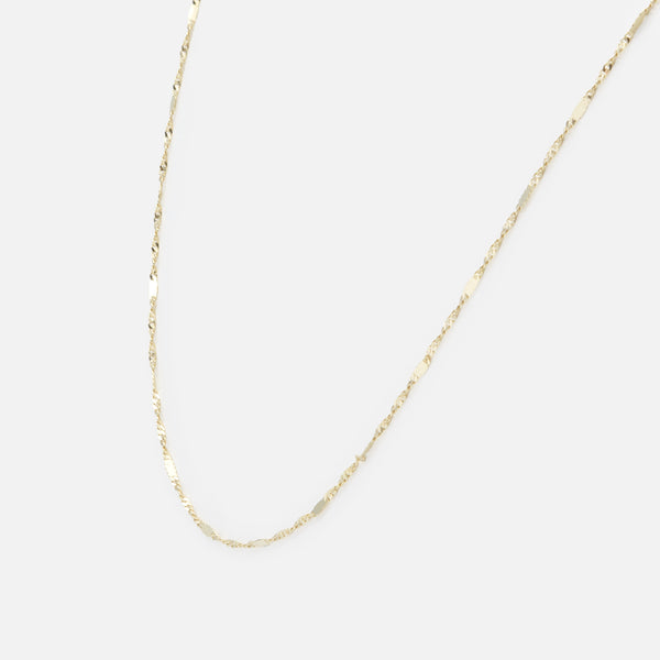 Load image into Gallery viewer, 16 inch Singapore chain with 10k gold flat inserts
