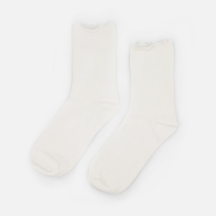 White stockings with wavy trim