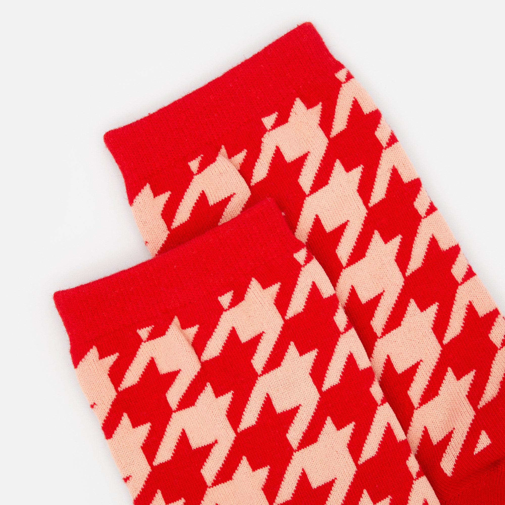 Red houndstooth stockings