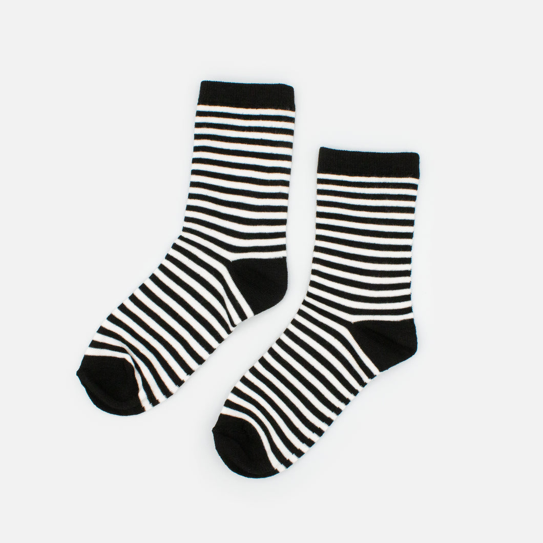 White stockings with black stripes