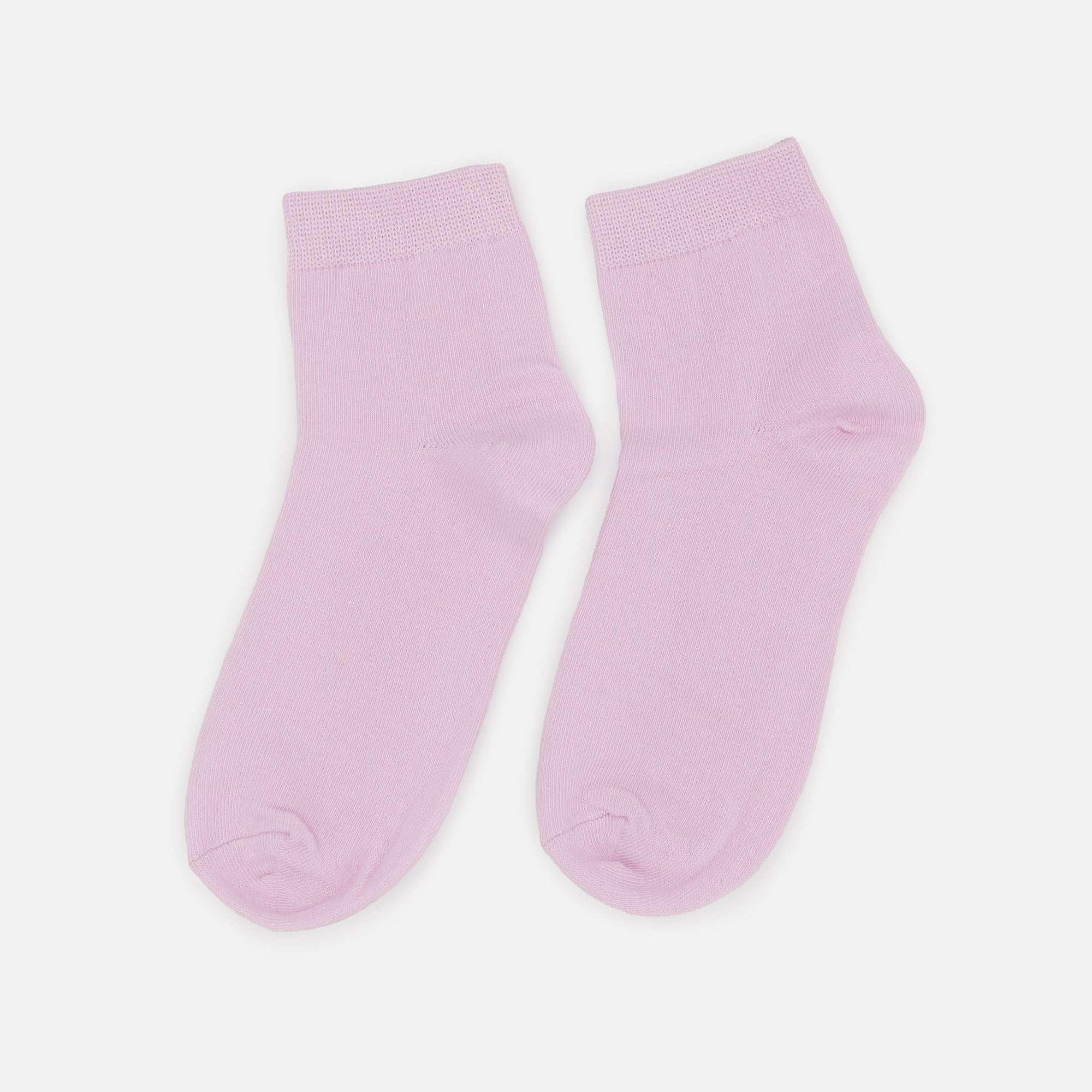 Mauve-pink mid-length stockings with band trim