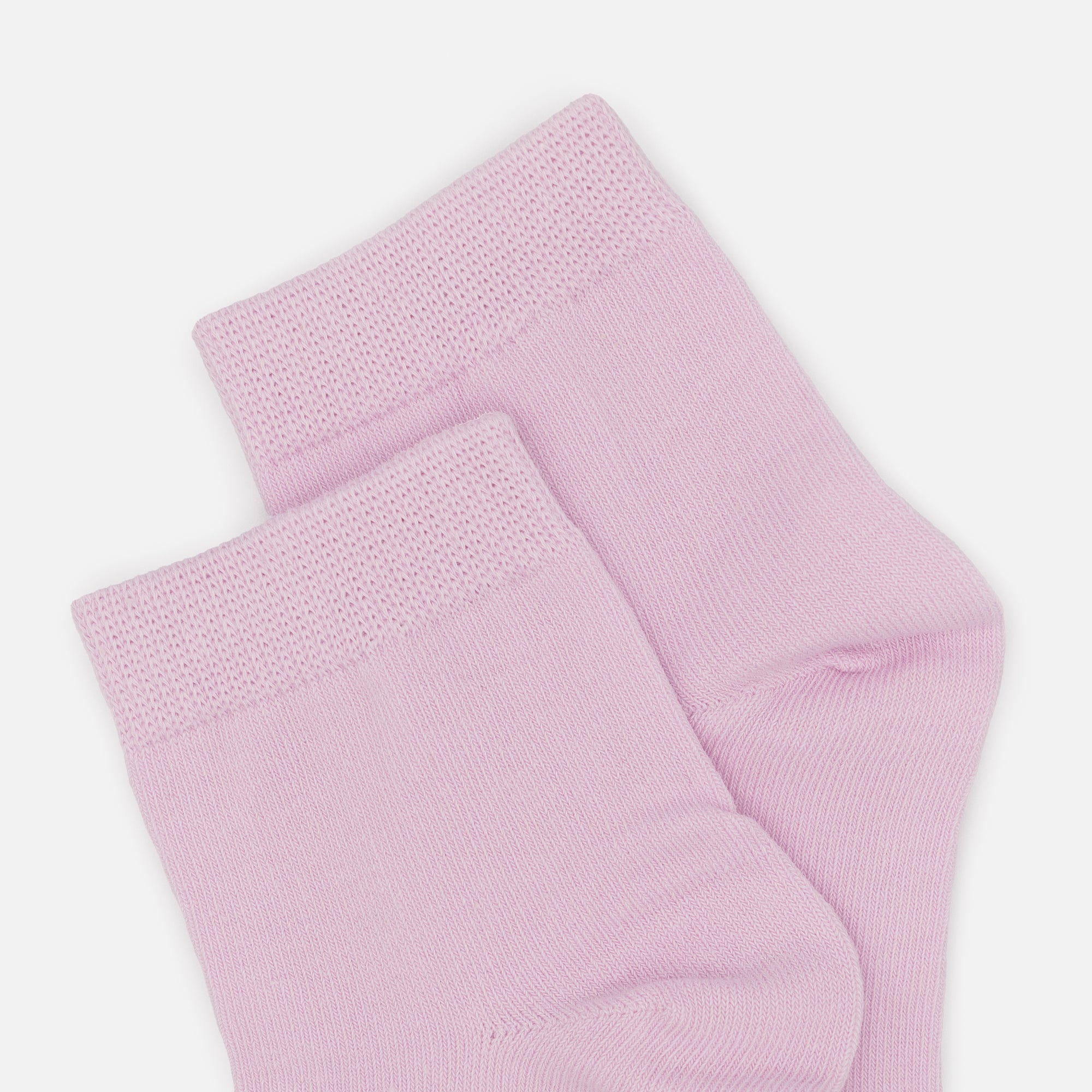 Mauve-pink mid-length stockings with band trim