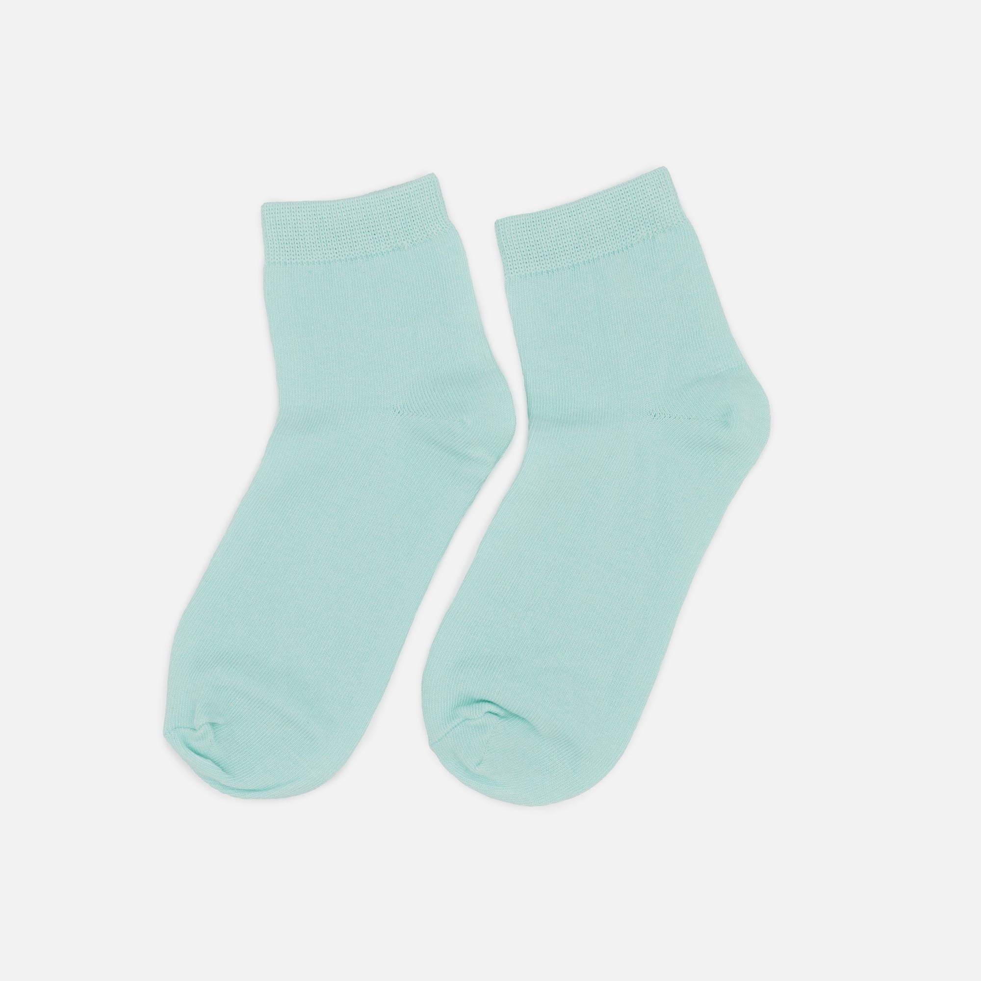 Mid-length turquoise stockings with band trim
