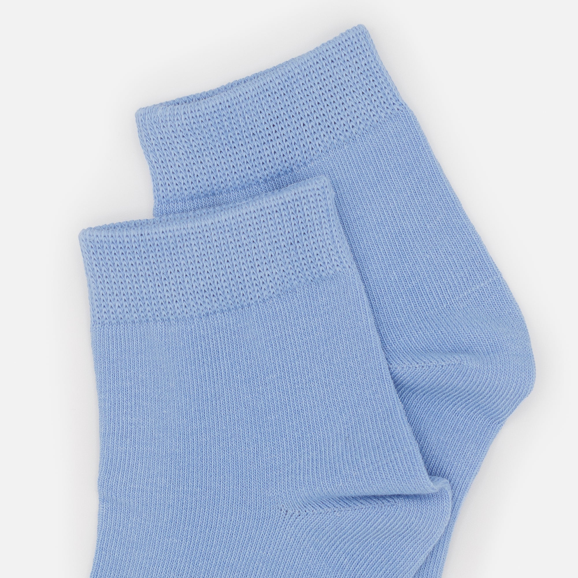 Pale blue mid-length stockings with band trim