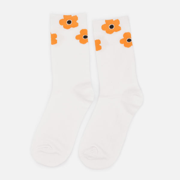 Load image into Gallery viewer, White stockings with orange flowers
