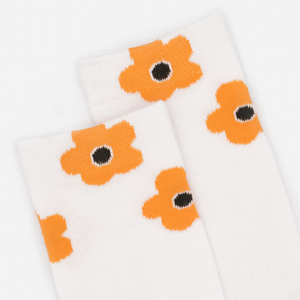 Load image into Gallery viewer, White stockings with orange flowers
