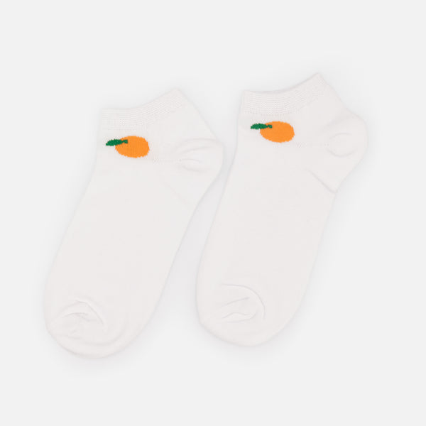 Load image into Gallery viewer, White ankle stockings with tangerines
