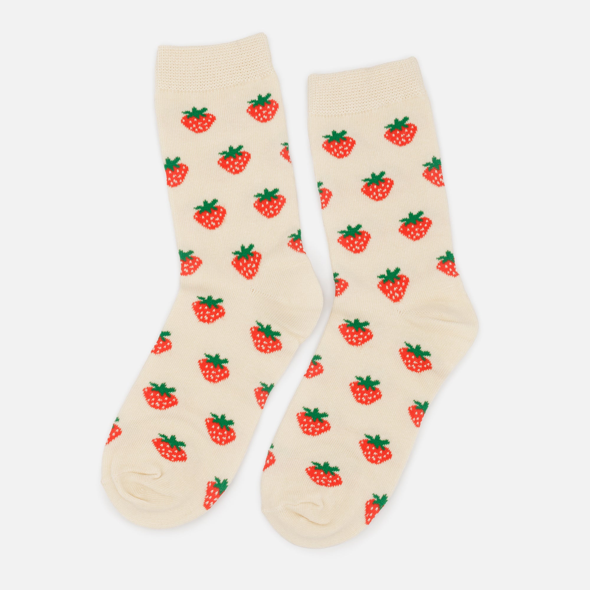 Cream stockings with small strawberries