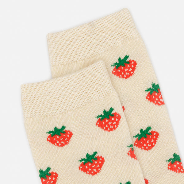 Load image into Gallery viewer, Cream stockings with small strawberries
