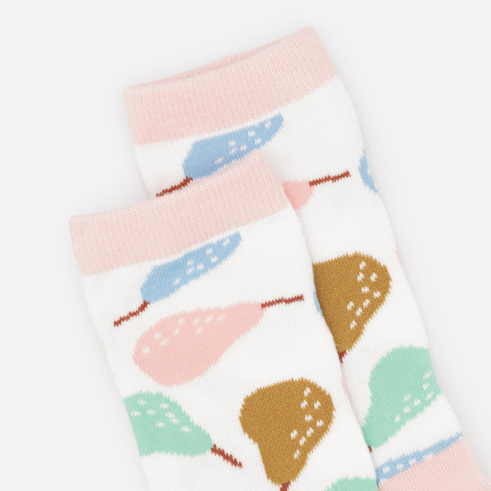 Bas blancs avec poires multicolores