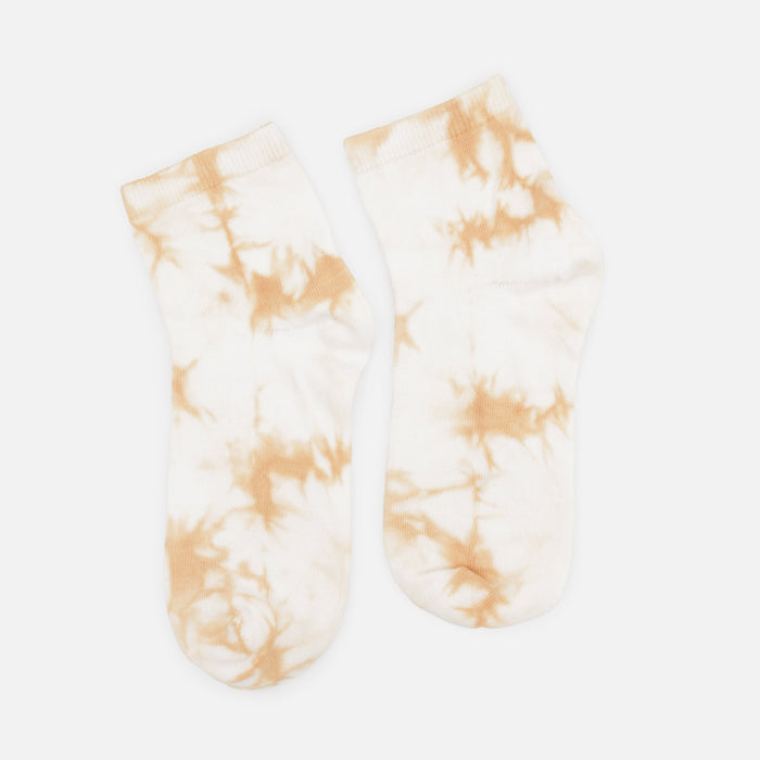 Bas cheville beiges tie-dye