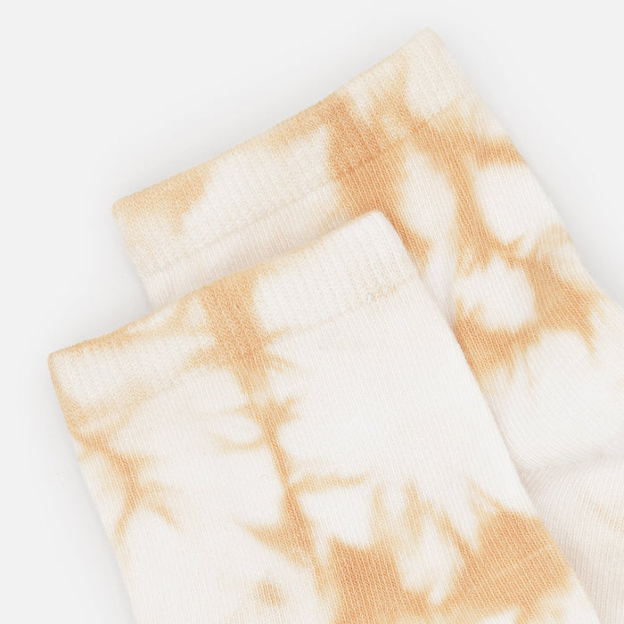 Bas cheville beiges tie-dye
