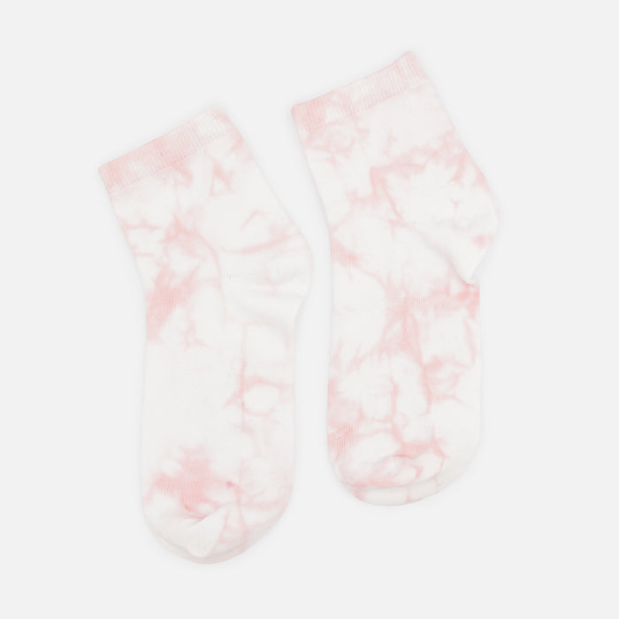 Bas cheville rose pâle tie-dye
