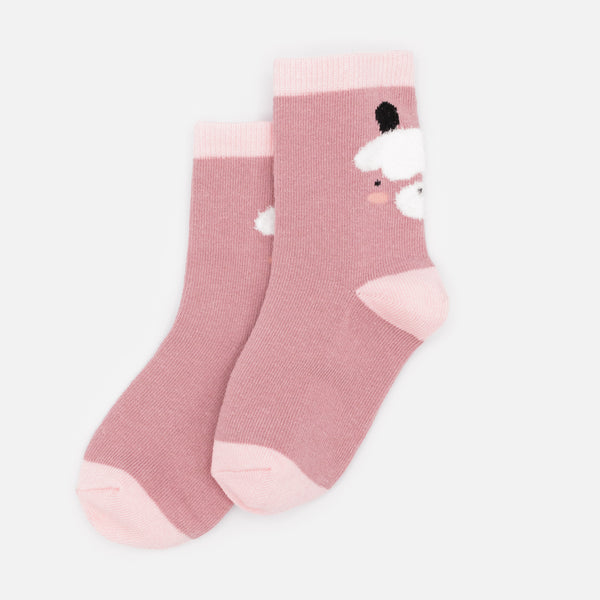 Load image into Gallery viewer, Mini purple &amp; pink socks with alpaca face
