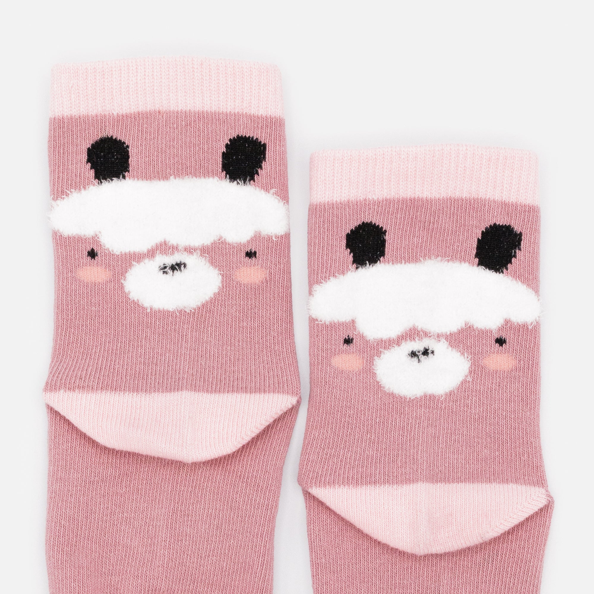 Mini purple & pink socks with alpaca face