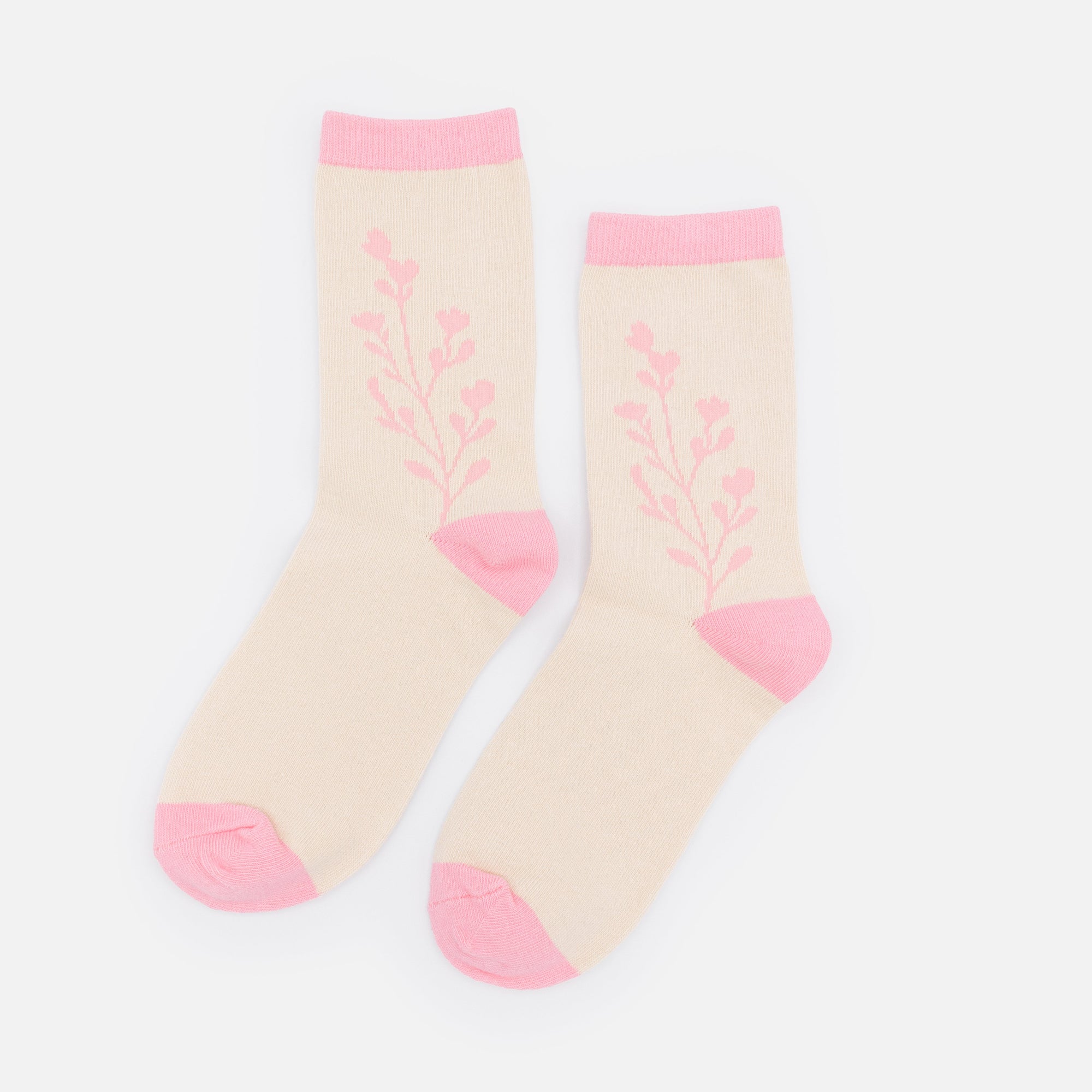 Bas beiges & rose pâle avec longue grappe de fleurs