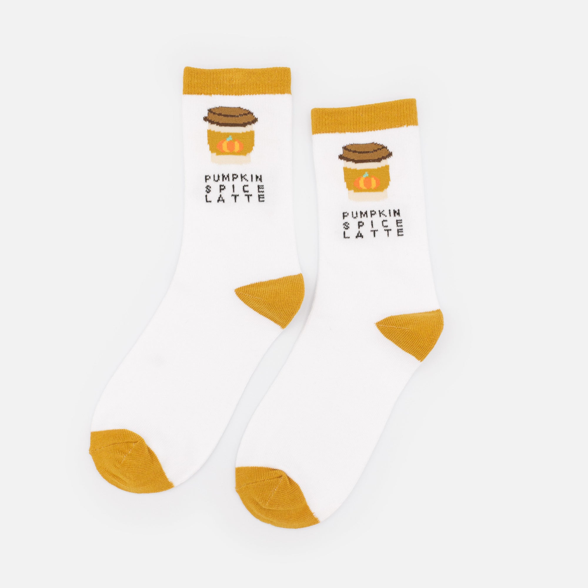 Bas blancs & dorés "PUMPKIN SPICE LATTE"