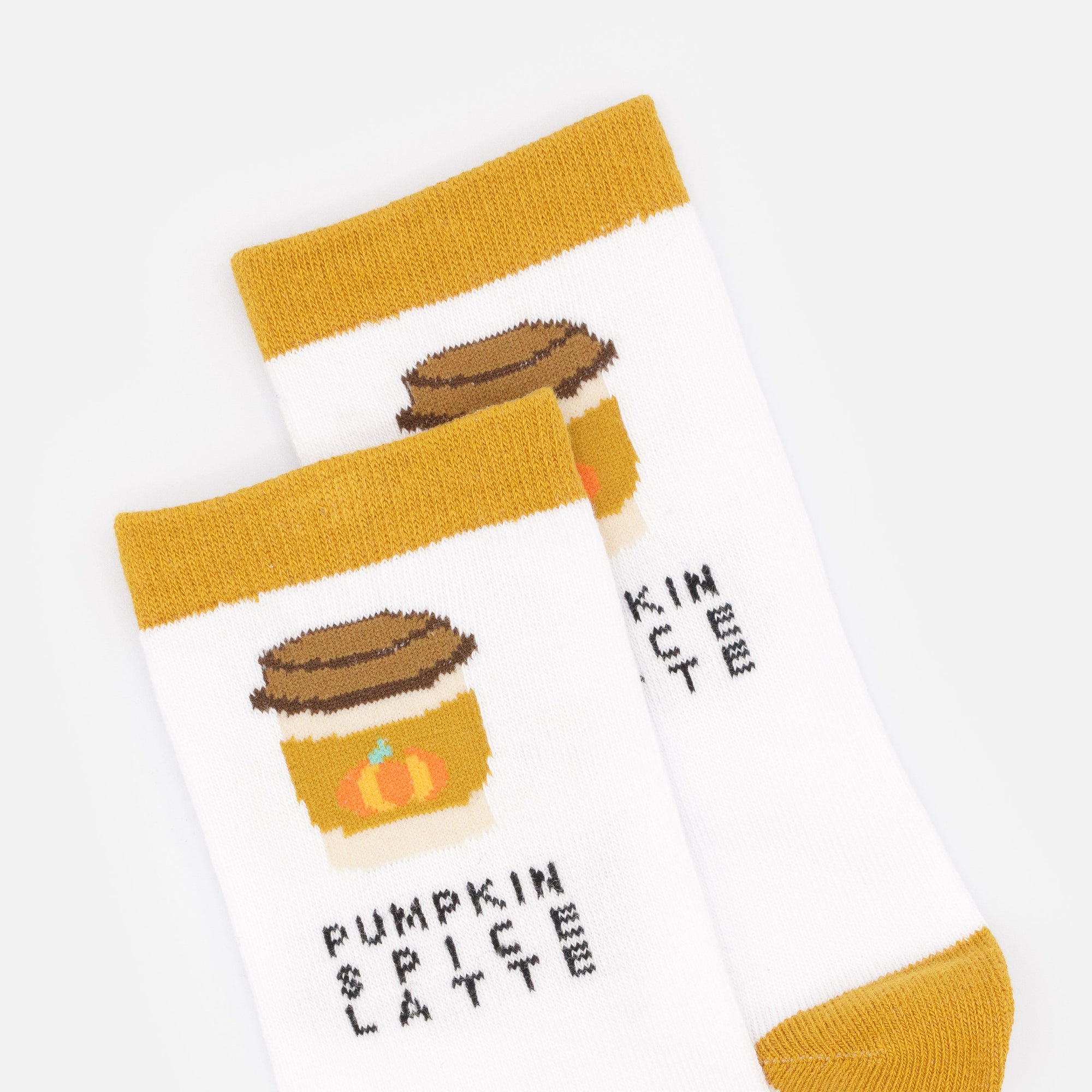 Bas blancs & dorés "PUMPKIN SPICE LATTE"