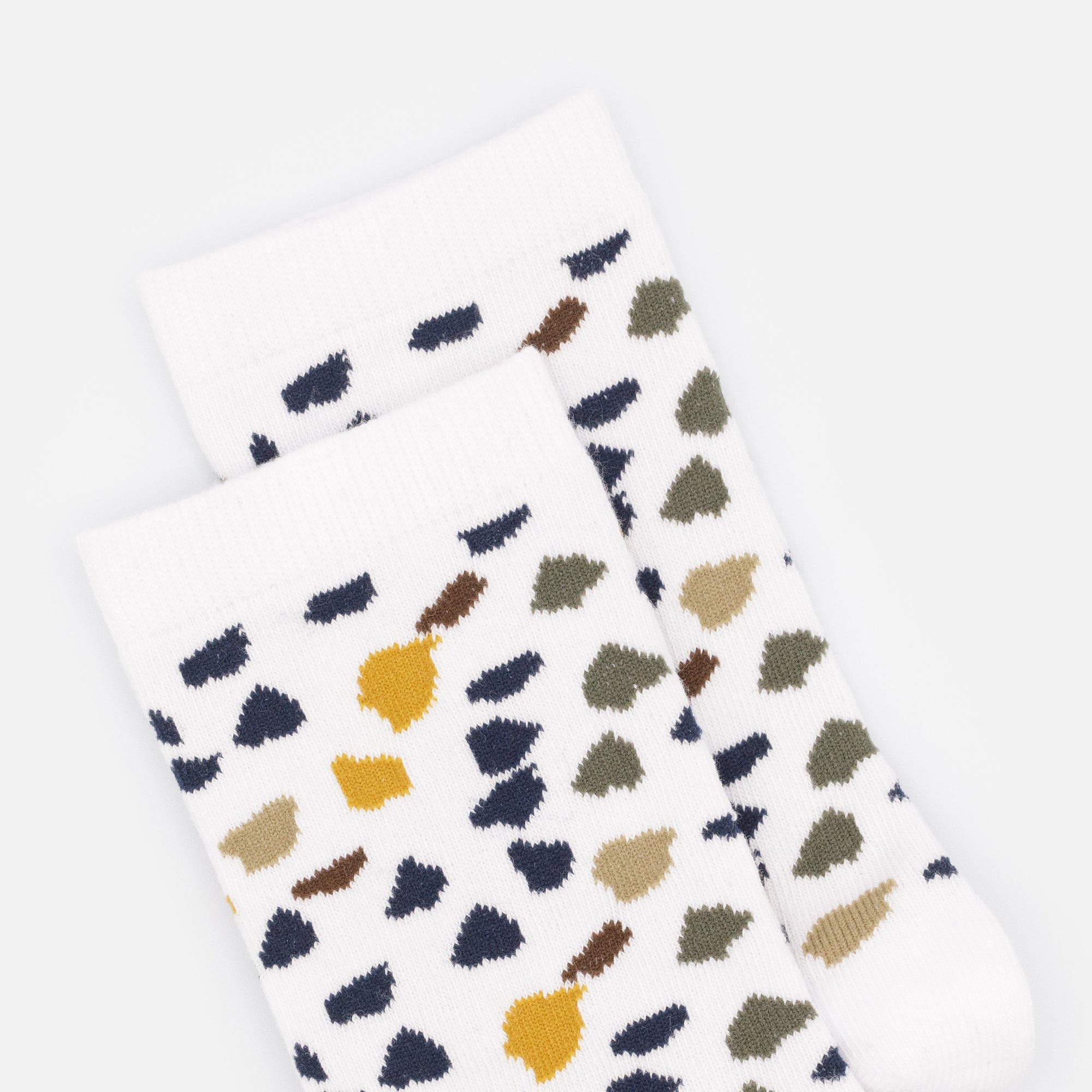 Bas blancs à motif terrazzo multicolore