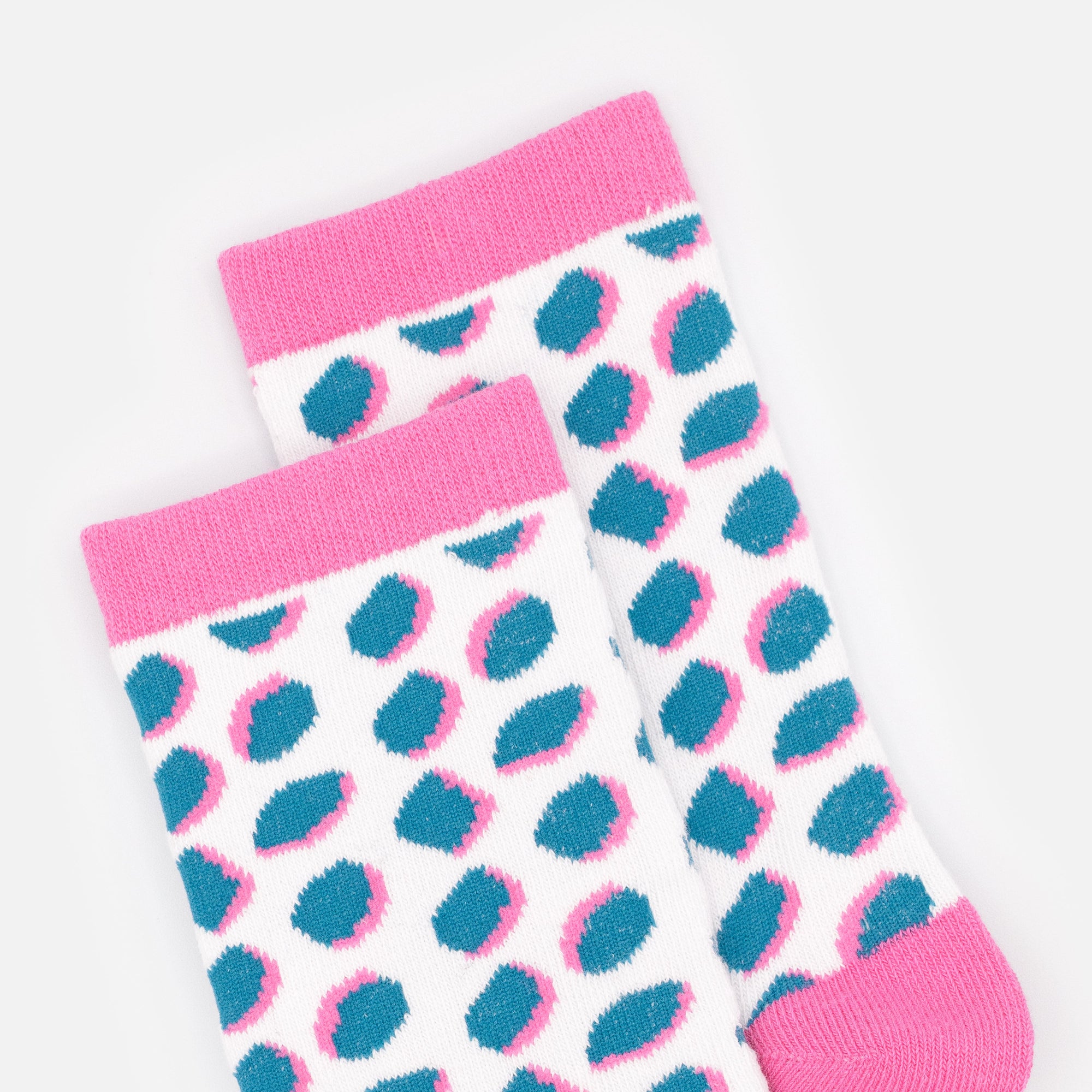 Bas blancs & roses à motif animalier sarcelle