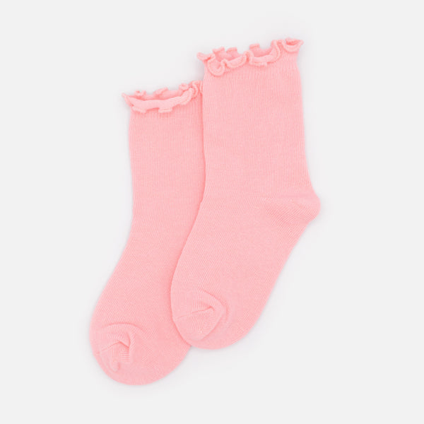 Charger l&#39;image dans la galerie, Mini bas cheville rose pâle à bordure ondulée
