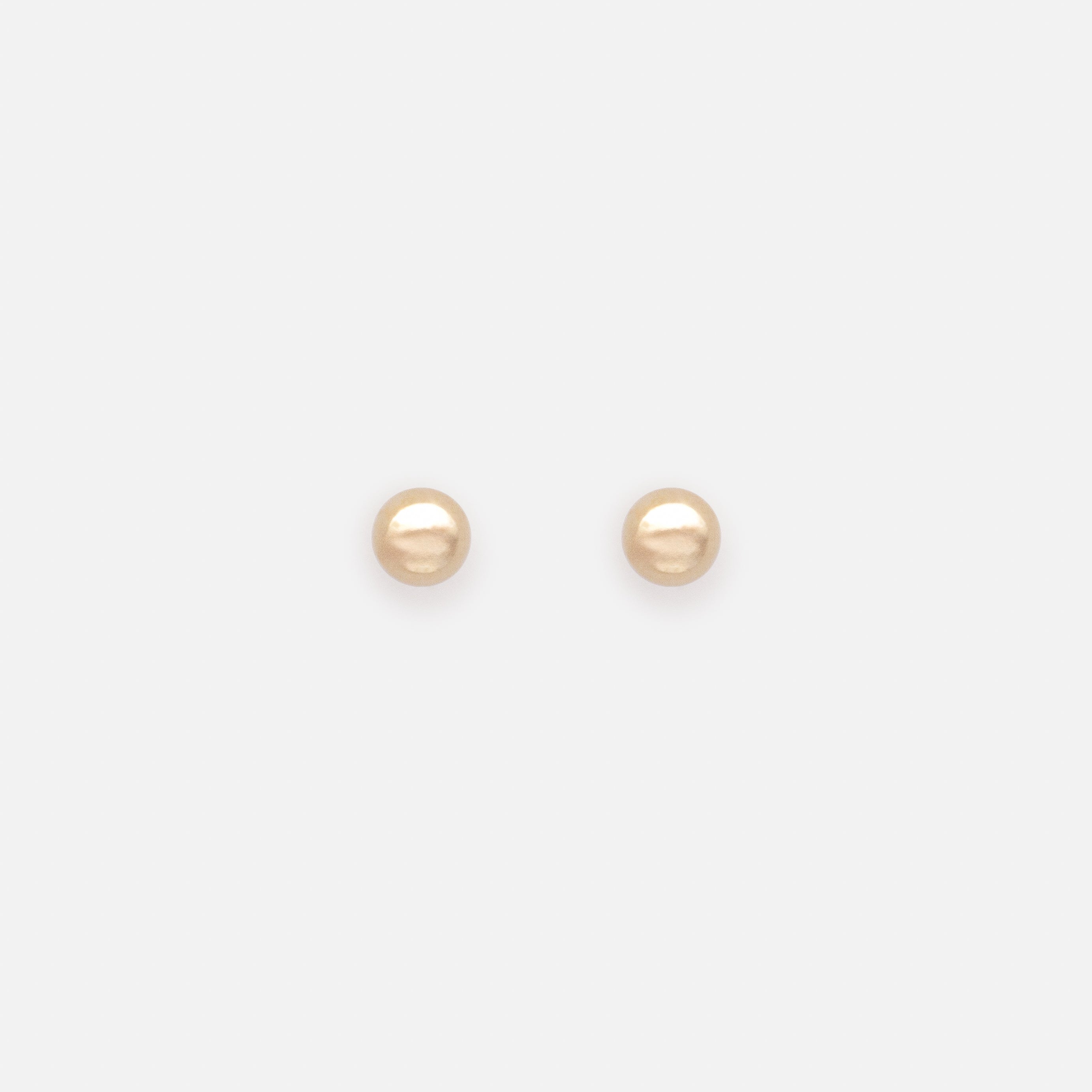 Boucles d’oreilles fixes 4 mm boules dorées or 10 carats