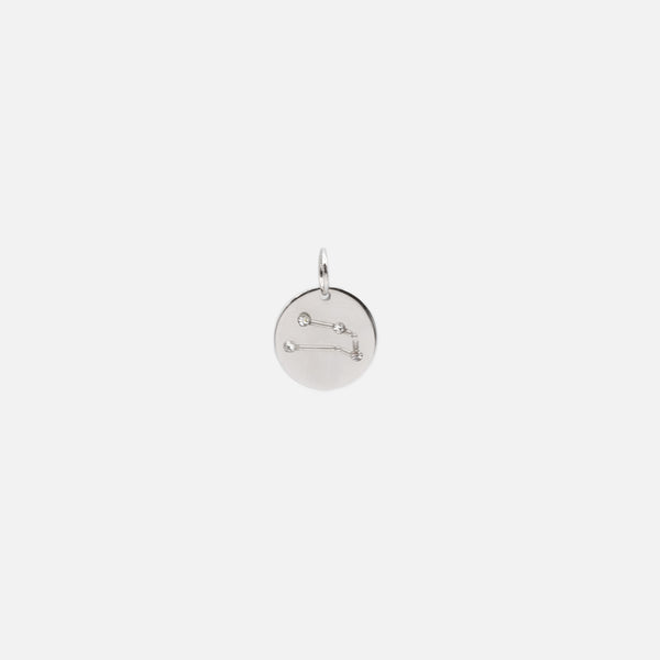 Load image into Gallery viewer, Small silver charm engraved zodiac constellation &quot;taurus&quot;
