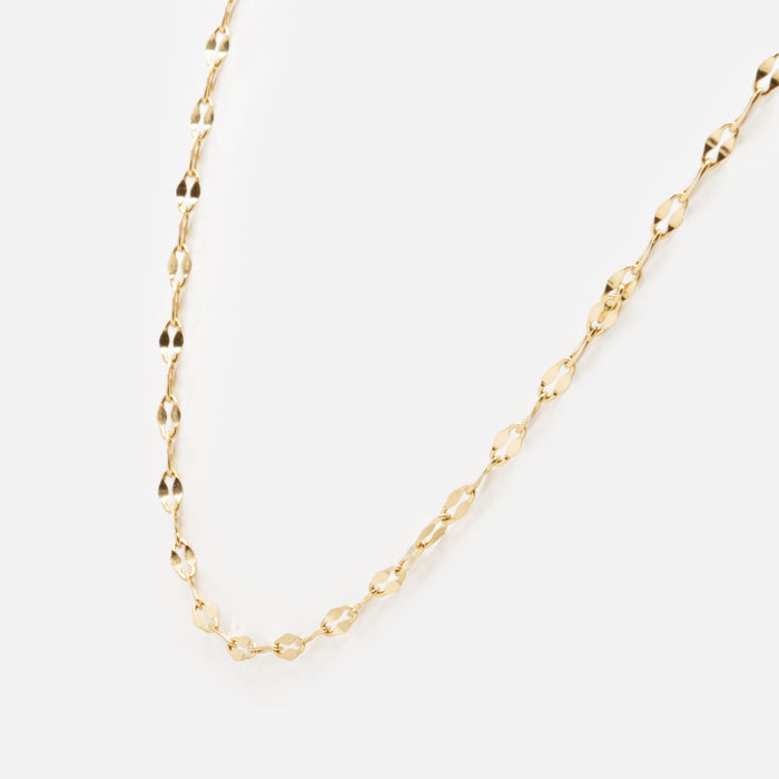 Chaîne dorée à maille diamant en acier inoxydable