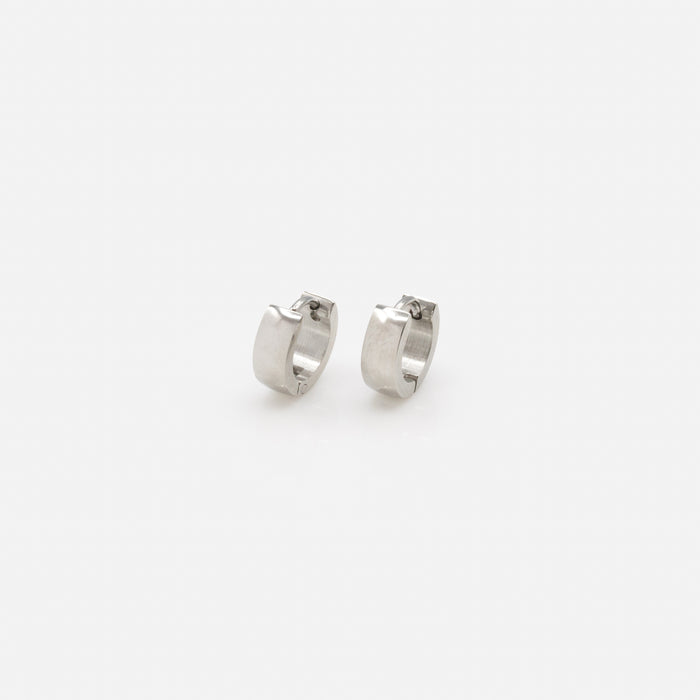 Boucles d'oreilles huggies argentées 10 mm en acier inoxydable