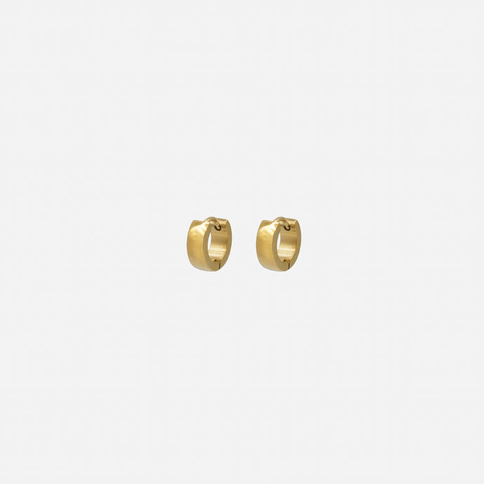 Boucles d'oreilles huggies dorées 10 mm en acier inoxydable