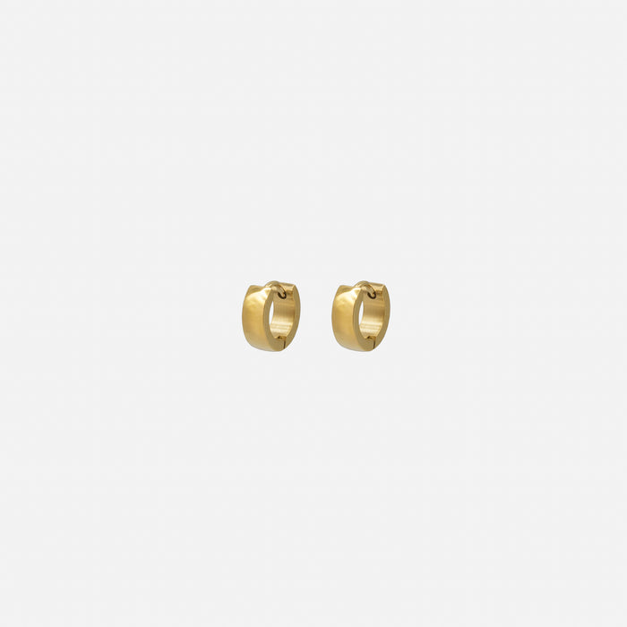 10mm Gold Stainless Steel Huggie Hoop Earrings