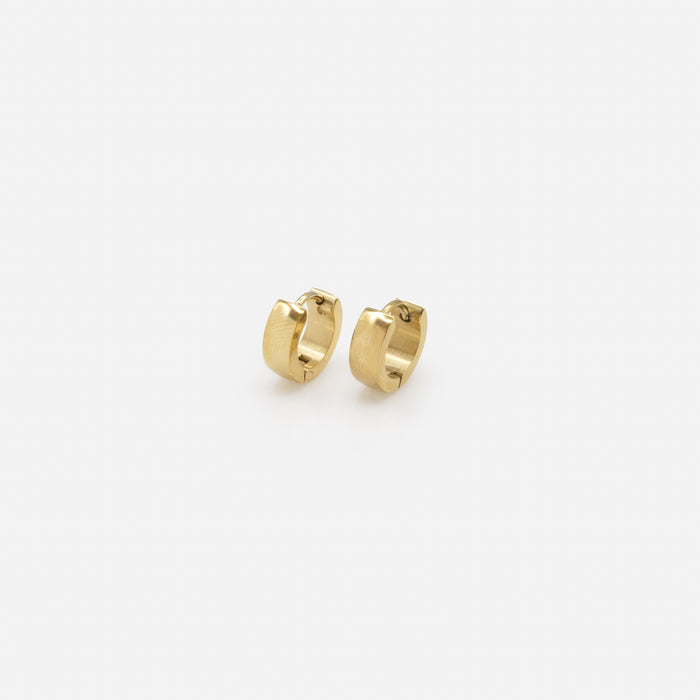 10mm Gold Stainless Steel Huggie Hoop Earrings