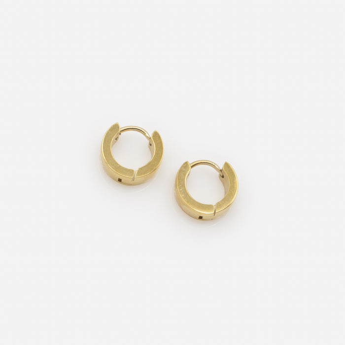 10mm Gold Stainless Steel Huggie Hoop Earrings