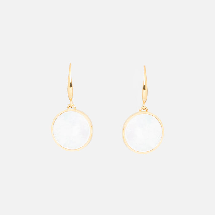 Boucles d'oreilles dorées nacrées en acier inoxydable