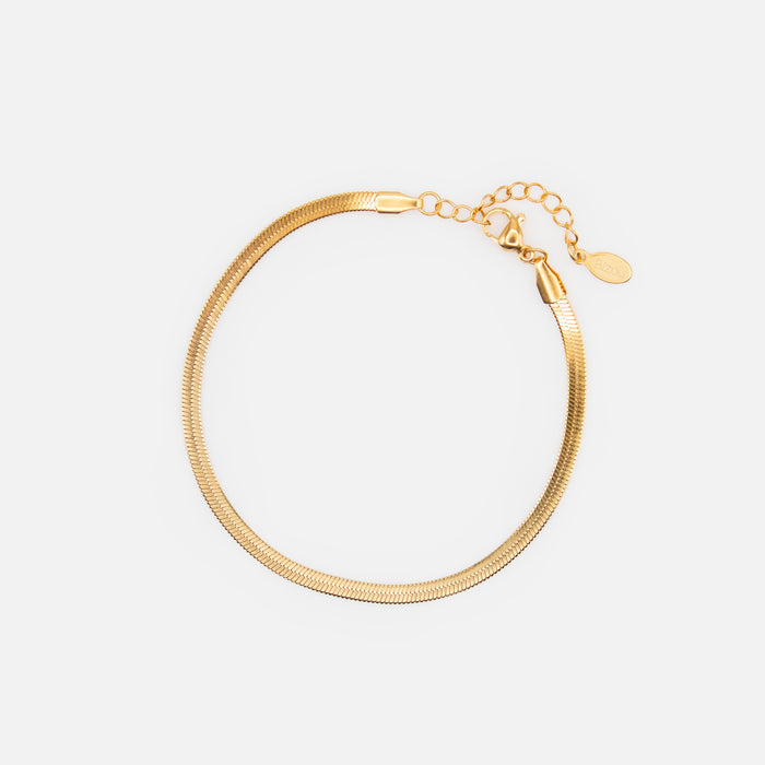Gold-plated stainless steel snake mesh bracelet
