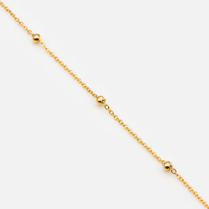 Bracelet chaîne dorée avec billes en acier inoxydable