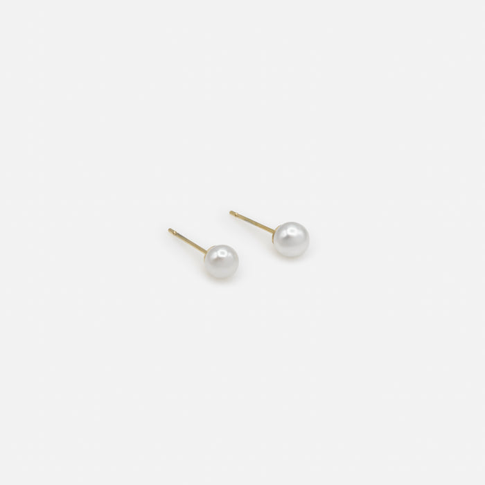 Ensemble collier et boucles d'oreilles perles dorés en acier inoxydable